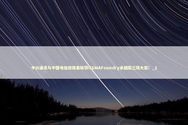 中兴通讯与中国电信双提案斩获GSMAFoundry卓越奖三项大奖！_1
