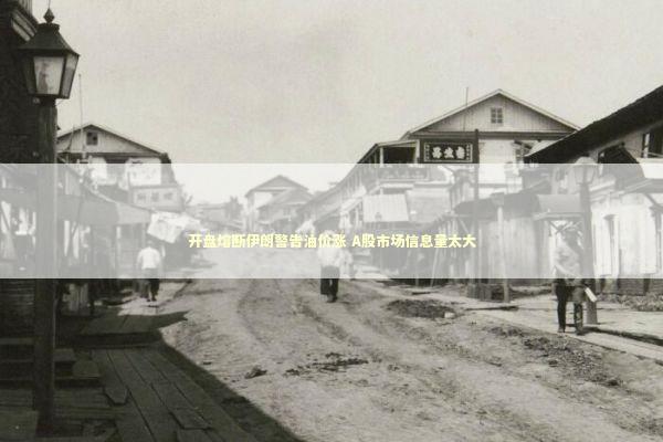 开盘熔断伊朗警告油价涨 A股市场信息量太大