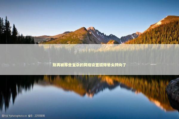 别再被那些复杂的网络设置搞得晕头转向了 别再被那些复杂的网络设置搞得晕头转向了 IT技术